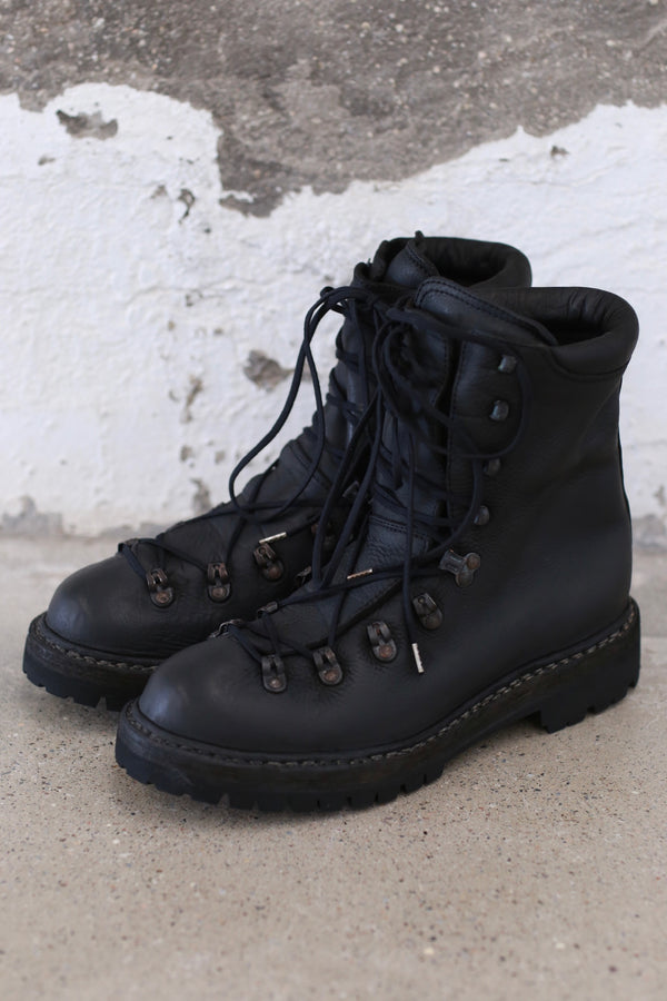 Guidi Modulated Calf Full Grain Hiking Boots 20 Handmade in Italy GD-20-HEI Black